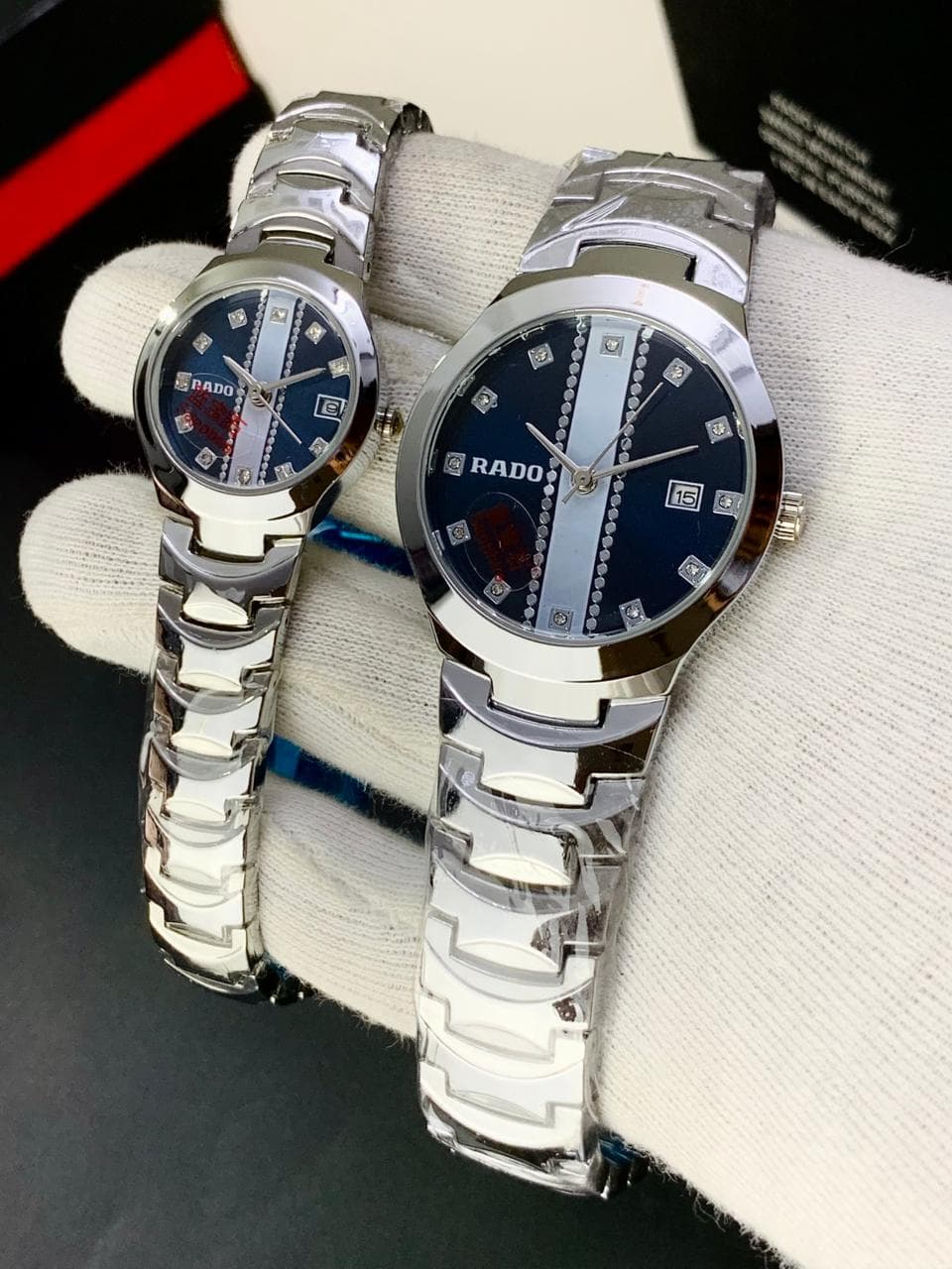 RADO Jubile Couple | Silver chain | Shade black dial