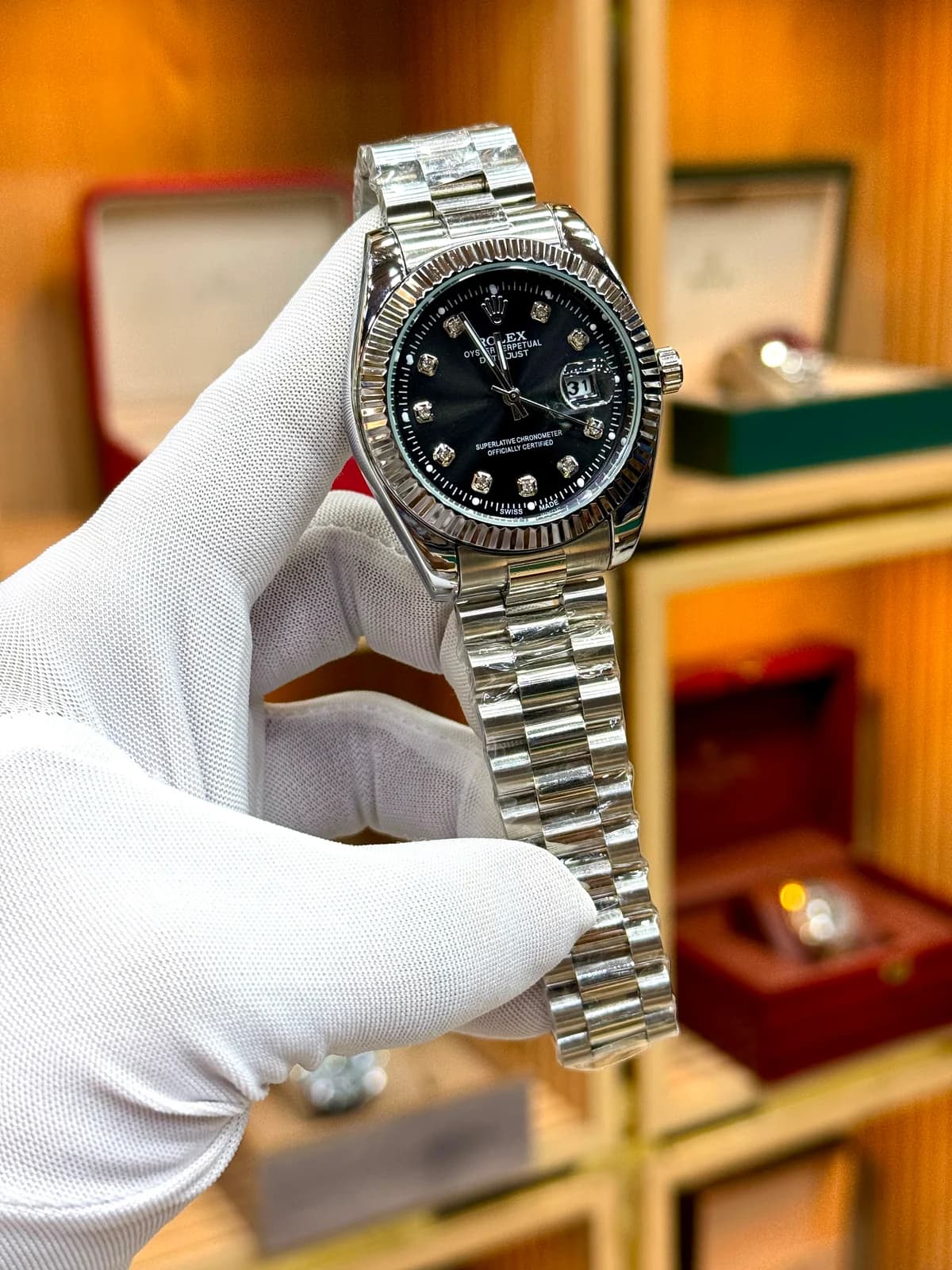 Rolex Datejust  flutted Black dial