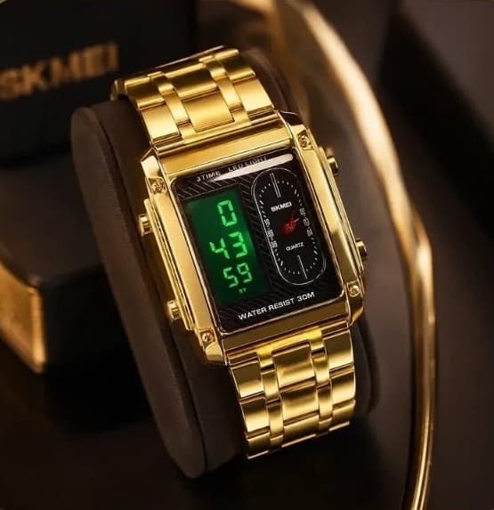 SKMEI Dual time watch Golden