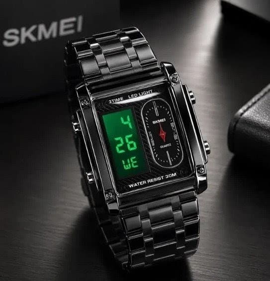 SKMEI Dual time watch Black